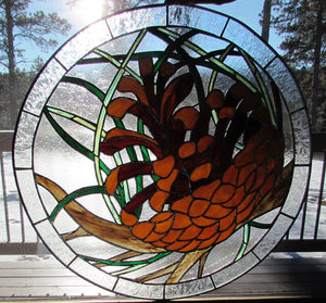 Stained Glass Pinecone - Circular